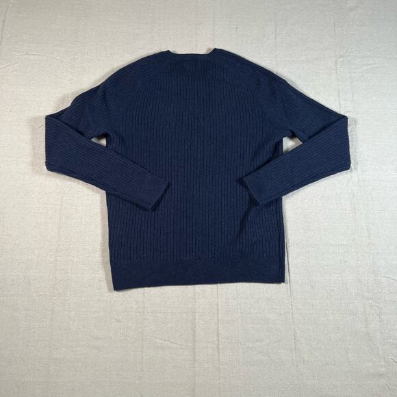 Massimo Dutti womens Large cashmere wool sweater Navy Blue - Picture 2 of 7